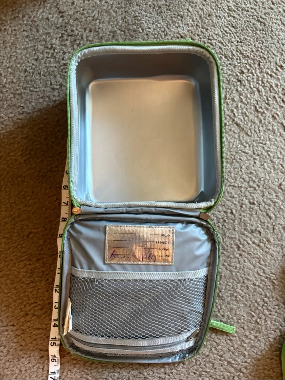 Pottery Barn Kids Pink Floral Backpack with Green Trim and Matching Lunch Bag